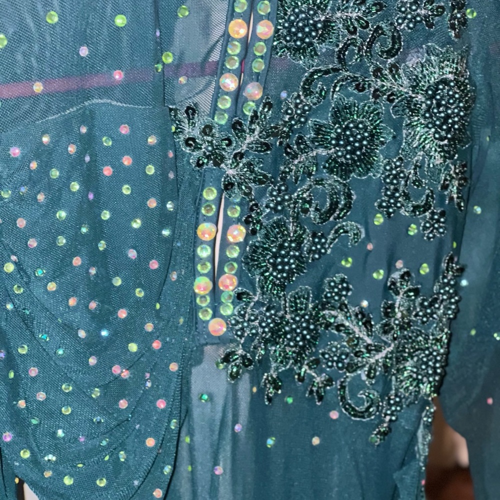 Contemporary customized stoned Green costume